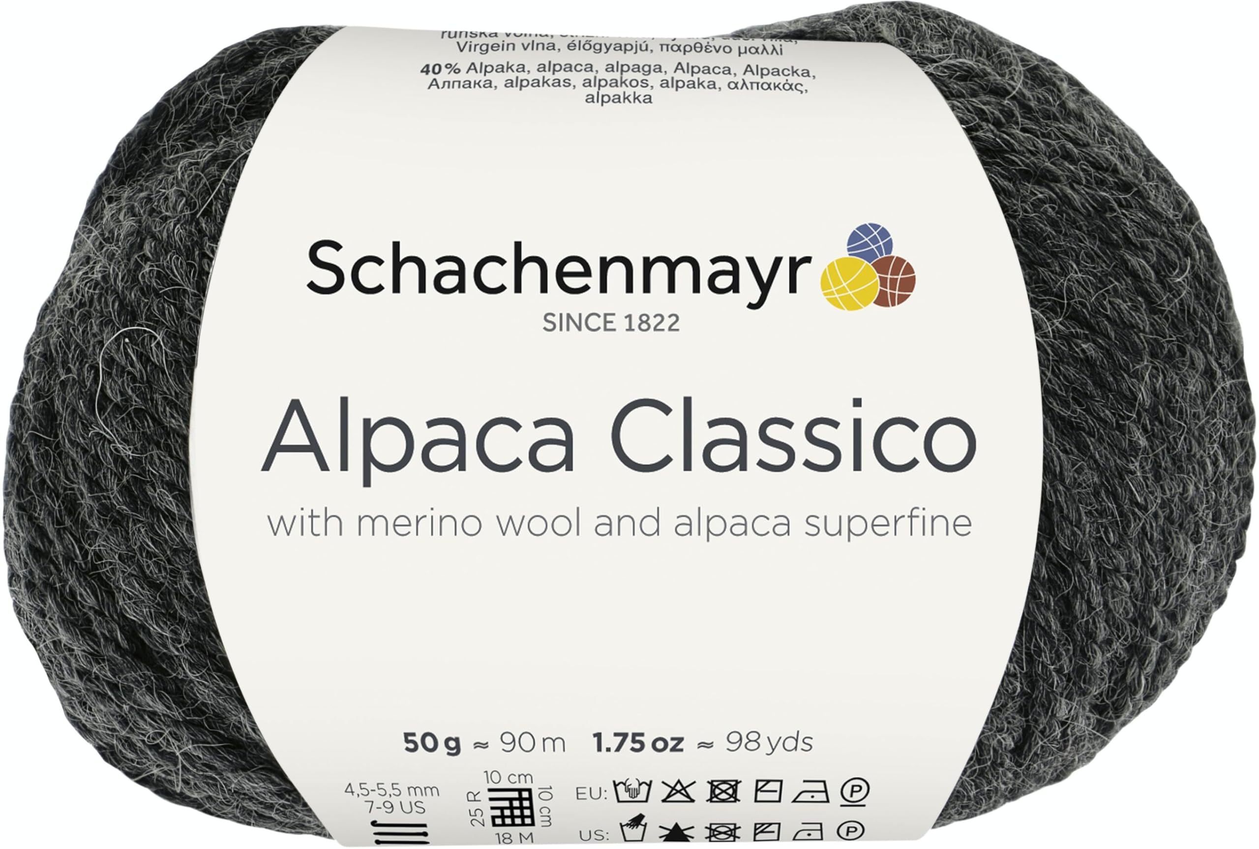 Schachenmayr Alpaca Classico Hand Knitting Yarn 50 g Anthracite
