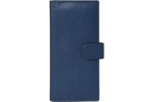 Oak Leathers Leather Checkbook Cover for Men & Women -RFID Slim Wallet Pen Holder Credit Card Gift Duplicate Checks Minimalist Design