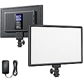 RALENO 19.5W LED Video Soft Light, 650Lux Studio Light Built-in 8000mAh Rechargeable Batteries, Camera Panel Light with CRI>9