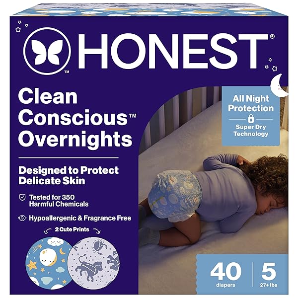 THE HONEST COMPANY COMFORT DRY OVERNIGHT DIAPERS, UP...