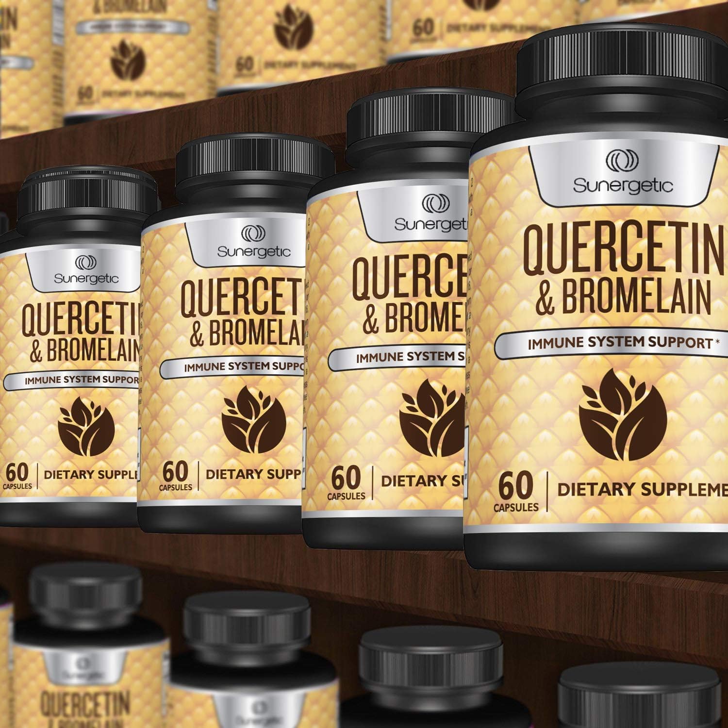 Premium Quercetin & Bromelain Supplement – Powerful Quercetin Bromelain Complex to Help Support Immune System, Cardiovascular Health & Seasonal Support – Quercetin 1000mg Per Serving – 60 Capsules: Health & Personal Care