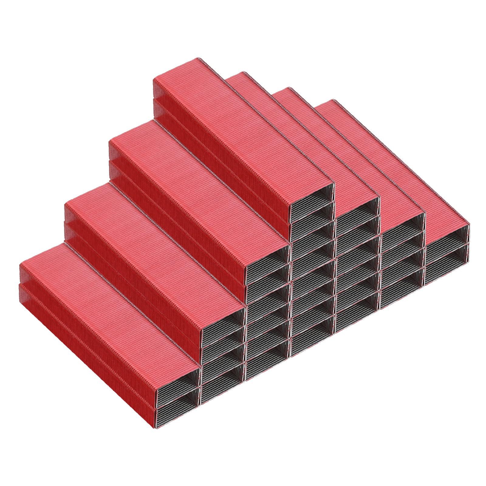 PATIKIL Staples for Stapler, 2 Pack(1000Pcs Clips Per Pack) 26/6 Standard 1/4 Inch Length Staples Jam Free for Home Office Supplies, Red