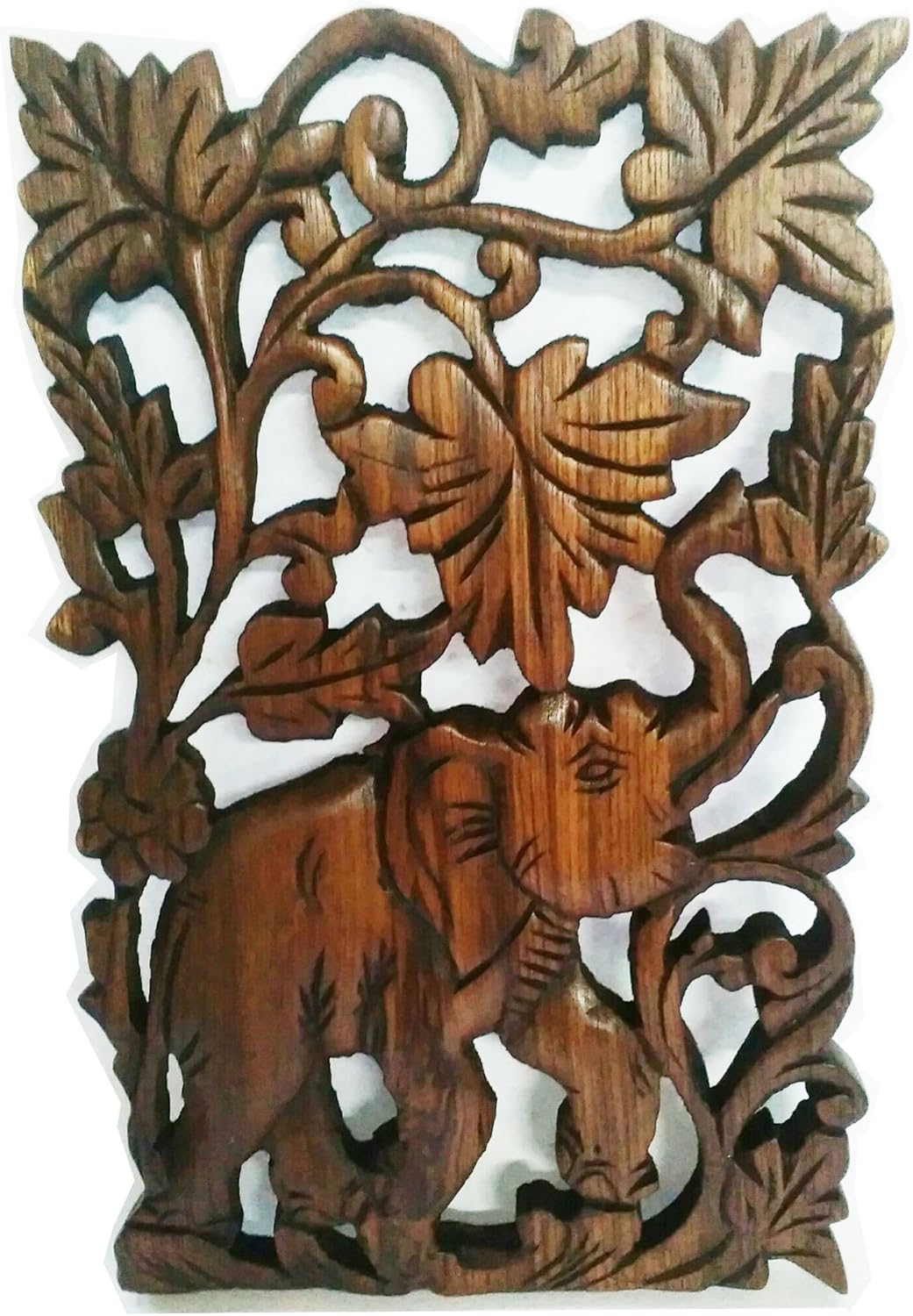 Amazon.com: Thailand Elephant Hand Craved Teak Wood Wall Art Decor 01
