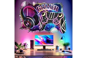 AMIMAGEN Gamer Wall Decals for Kids Boys: Peel and Stick Cool Gaming Video Gameing Wall Stickers - Wall Decor Art Kids Supplies Ages 1-12 Year