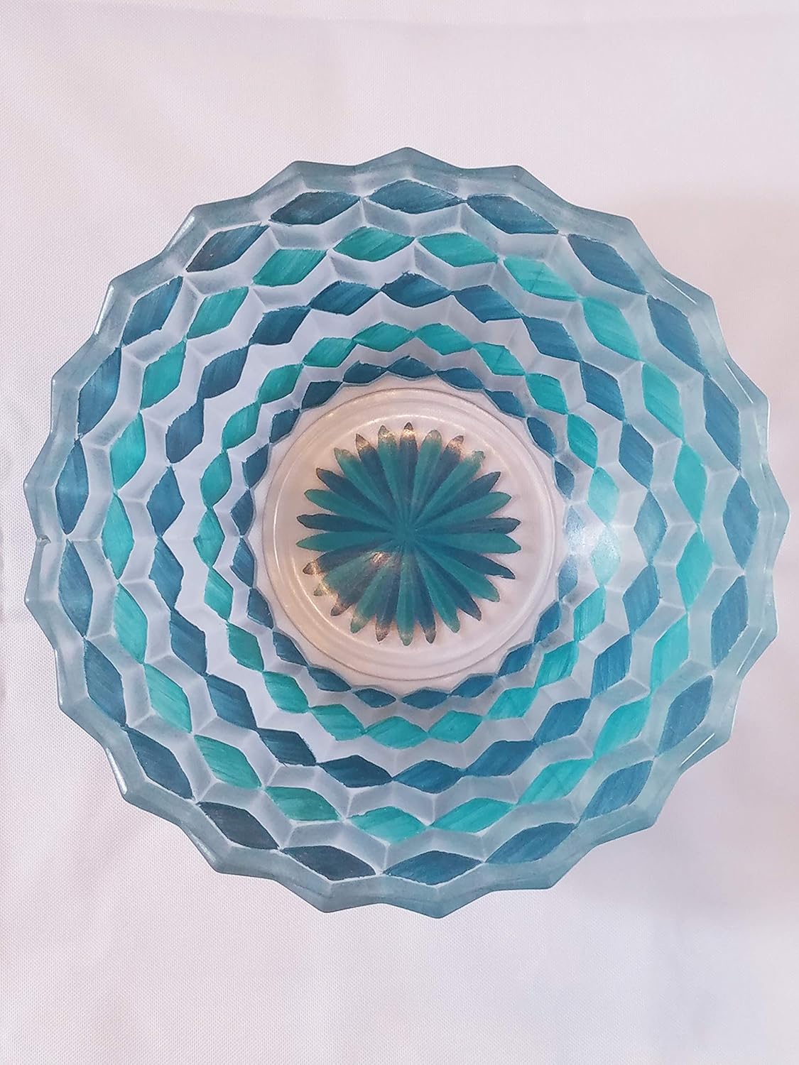 Vintage Frosted Glass Bowl Handmade