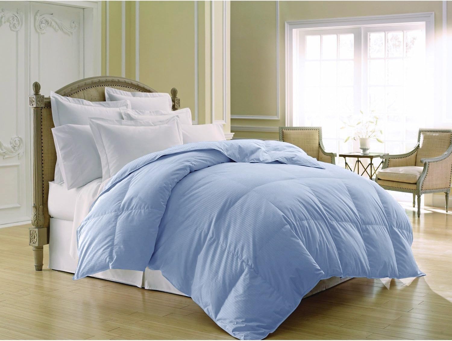 Amazon Com Aeolus Down Dobby Stripe Duck Down Comforter King