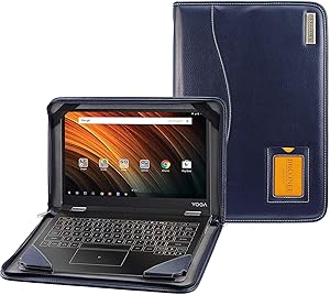 Broonel - Contour Series - Blue Heavy Duty Leather Protective Case Compatible with The Lenovo ThinkPad E595 15.6 Inch