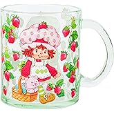Silver Buffalo Strawberry Shortcake Vintage Walking Basket and Strawberries 17.5oz Glass Coffee Mug