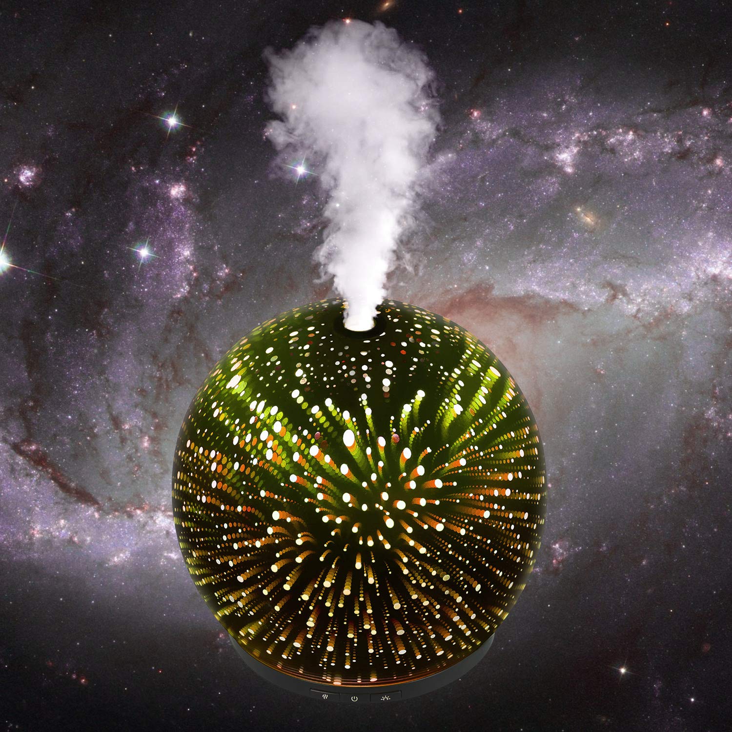 Eddax Aromatherapy Mist Diffuser With Auto Shut Off Function, 7 Colors LED Light & Large Water Tank - 3D Effect Night Light Aroma Humidifier For Home, Yoga, Bedroom, Gym