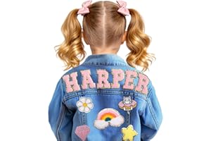 Personalized Kids Denim Jacket with Names, Custom Long Sleeve Jean Jacket Clothes, Spring & Fall Jackets, Daily Outerwear Jac
