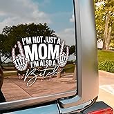 I'm Not Just A Mom Car Decal, Funny Overstimulated Mom Mama Joke Adut Humor Decals, Vinyl Waterproof 8 inch Bumper Sticker for Trucks Window, Car Accessories Decorations Gifts for Friend Mom Dad
