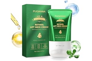 PUQIANNA Retinol Neck Cream - Advanced Neck Firming Cream with AH8 for Crepey Skin, Hyaluronic Acid Moisturizer for Face, Neck & Body to Tighten, Lift & Reduce Wrinkles 4.23oz