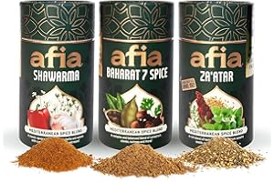 Afia Mediterranean Spice Blends Gift Set | Za'atar, Baharat & Shawarma Seasoning Spice Set | Mediterranean Seasoning Set for Steak Seasoning, Chicken Seasoning, Vegetable Seasoning, BBQ Rub (Pack of 3)