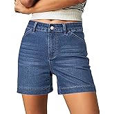 luvamia Jean Shorts for Women High Waisted Trendy Stretchy Denim Shorts 5 Inch Inseam Summer Casual Jorts with Pockets
