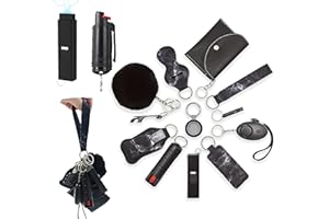 BATUMEYE Gift Set 14 IN 1 for Woman with Alarm,Lip Balm Lanyard,Card Holder, Whistle,Travel Bottle Holder,Bottle Opener