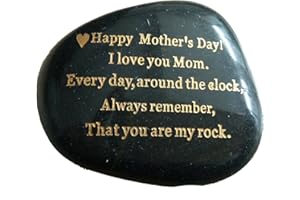 STERLINGCLAD from Daughter or Son Happy Mother's Day. I Love You mom. Everyday, Around The Clock, Always Remember, That You are My Rock. Engraved Rock Unique Rare