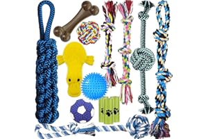 MLCINI Dog Toys Rope Dog Toys Dog Toy Set 14 Pack Dog Squeaky Ball Plush Dog Toys Nylon Dog Bone Dog Toys for Aggressive chewers for Small,Medium&Large Dogs