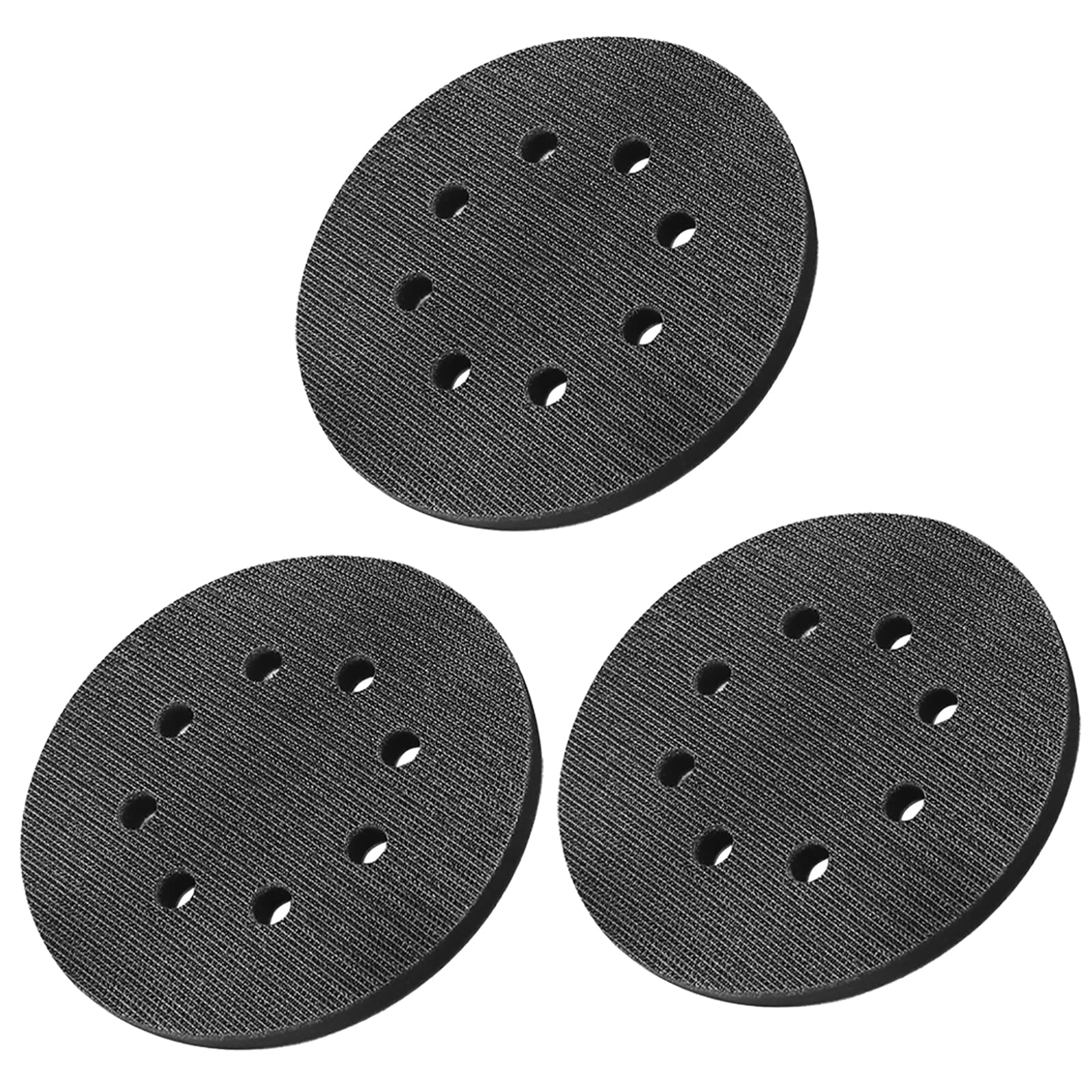 SI FANG 125mm Soft Sponge Interface Pad 8 Holes Foam Sanding Pads for 5 Inch Dust Free Random Orbital Sander, Impact Resistant Noise Reduction Cushion Hook and Loop Buffing Pad (3Pcs)