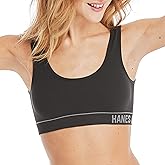 Hanes Womens Originals Seamless Rib Crop Bralette, Wireless Scoop Pullover Bra, ComfortFlex Fit