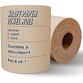 Restaurantware Paper Towel Roll 600' x 8" 1 Ply Universal Dispenser 2" Core Hardwound High Absorbency Everyday Use For Commercial Washroom Kraft 1 Count