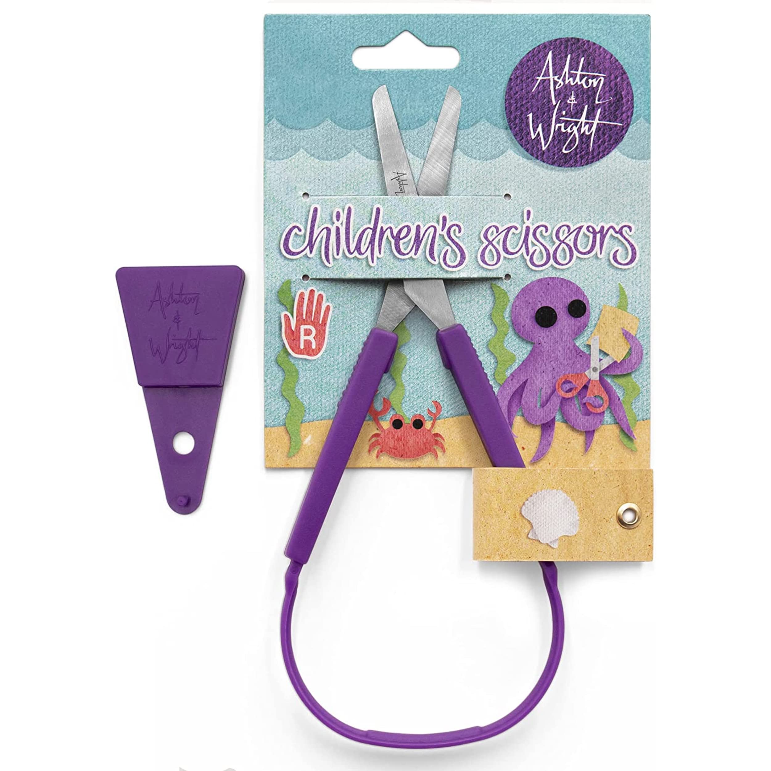Ashton and Wright - Self-Opening Scissors with Protective Guard - Purple - Ambidextrous - Multipack of 12