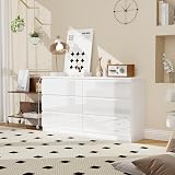 Panana Modern High Gloss Drawer Cabinet 6 Drawers White Bedside Table view 2