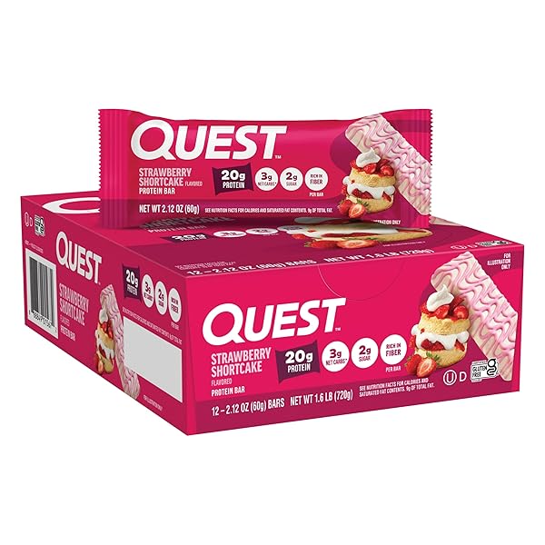 QUEST NUTRITION PROTEIN BARS, STRAWBERRY SHORTCAKE, 20G PROTEIN,...