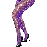 VEBZIN More Sparkly Fishnets Tights Fishnet Stockings Rhinestone Fishnet Tights for Women