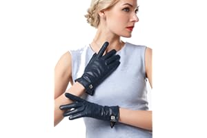 NappaNovum Women's Italian Leather Gloves Lambskin Winter Comfort Gloves (Touchscreen or Non-Touchscreen)