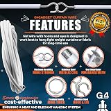 G4GADGET 2M Net Curtain Wire with 6 Hooks & 6 Eyes – Strong & Flexible view 4