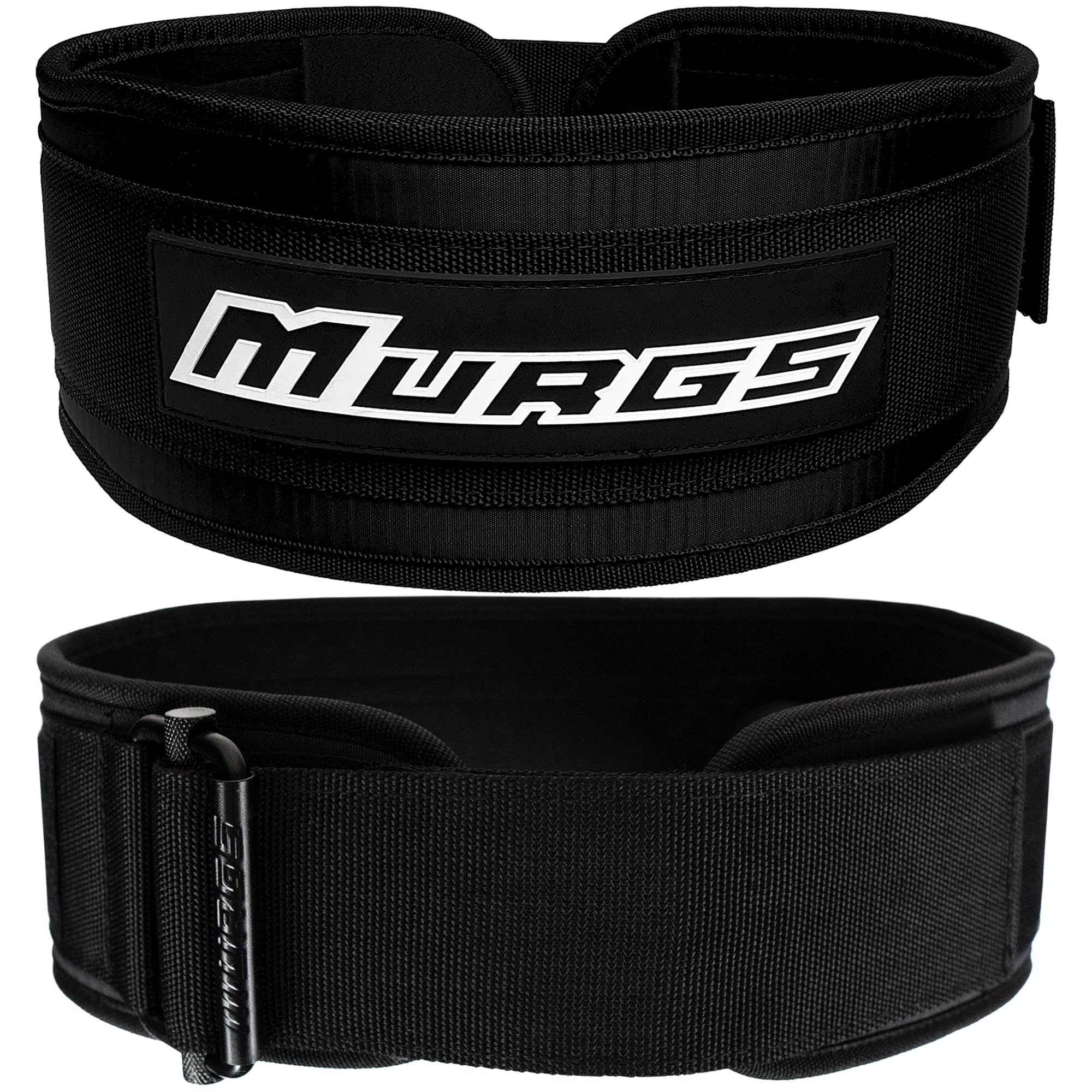 Murgs Weight Lifting Belt | 5" Lifting Belt Gym Belt - Nylon Weightlifting Belt With Metal Buckle For Back Support | Self Locking Weight Belt for Bodybuilding Deadlift Squat | Gym Belts Men Women (M)