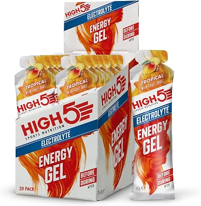 HIGH5 Energy Gel Electrolytes 23g Running Gels Tropical 20 x 60g