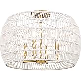 Golden Lighting 6808-4SF Ellie 4 Light 19" Wide Semi-Flush Drum Ceiling Fixture/Converts to Pendant - Modern Brushed Gold/Ble