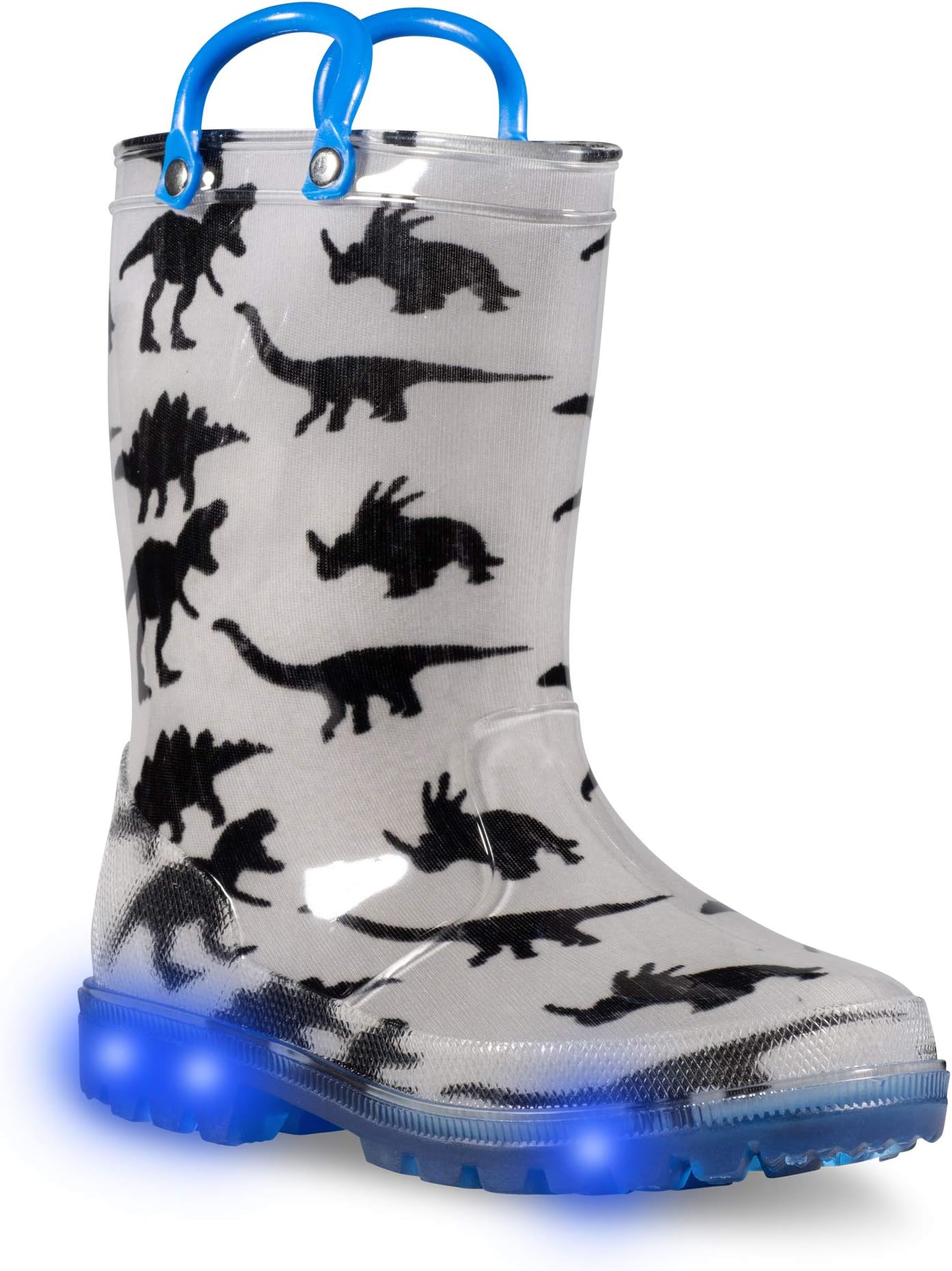 ZOOGS Light Up Kids Toddler Rain Boots for Girls and Boys with Handles