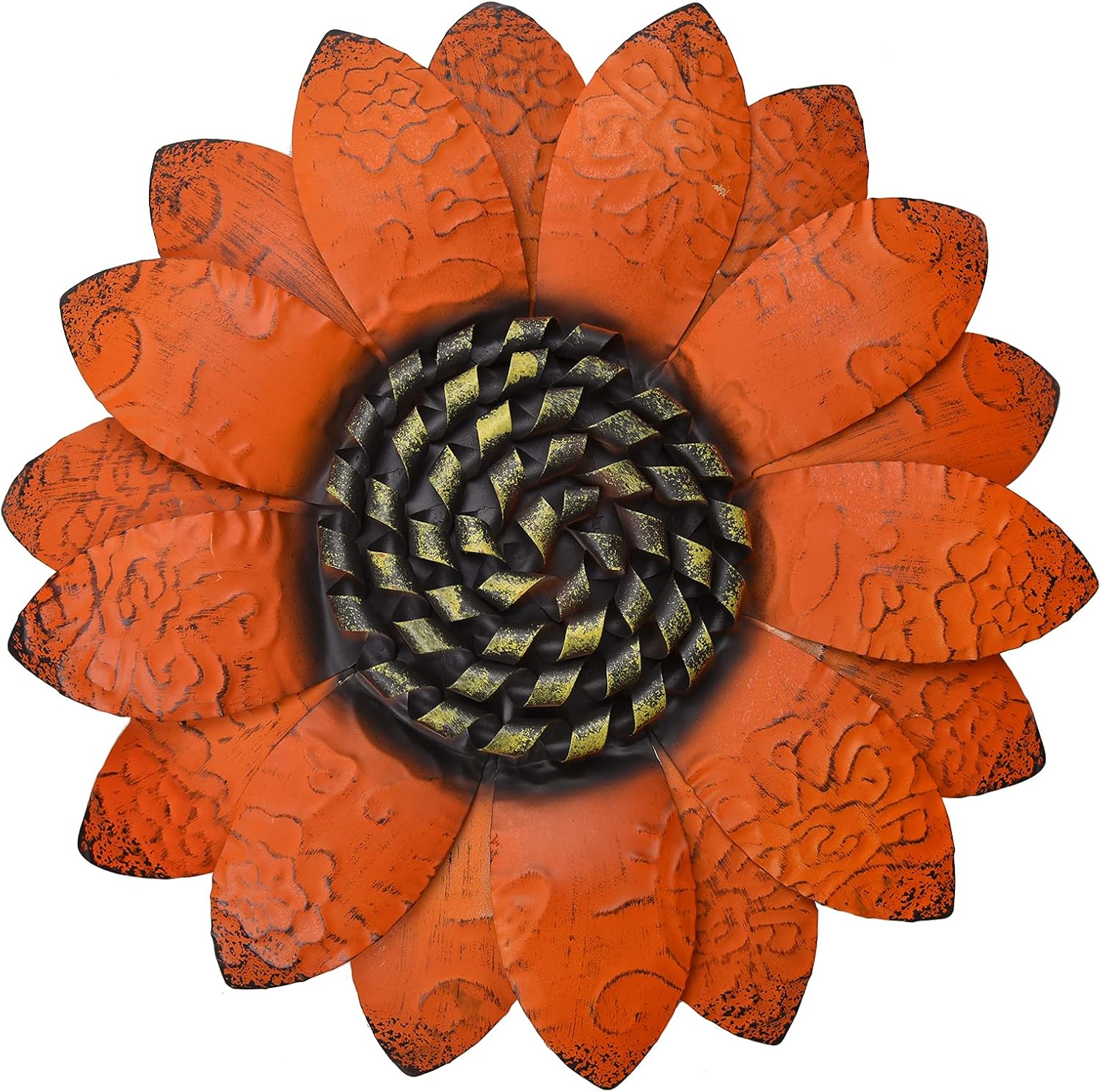 Plaques & Wall Art - EASICUTI Orange Sunflower Metal Flowers Wall Decor Metal Wall Art Decorations Hanging For Indoor Outdoor Home Bathroom Kitchen Room Bedroom Living Room Garden Patio Porch 13 Inch