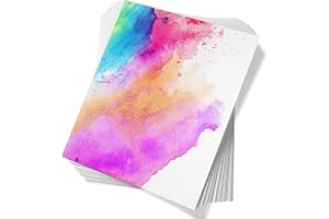 WJAJOY 100 Sheets Off White Watercolor Paper 160 GSM Cold Press Water Colour Painting Sheets - Suitable for Beginners to Expert Painters (12 * 9)