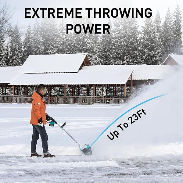 12-INCH CORDLESS BRUSHLESS SNOW SHOVEL COMPATIBLE WITH MAKITA 18V BATTERY(TOOL ONLY) ELECTRIC SNOW BLOWER WITH 23FT THROWING DISTANCE, ADJUSTABLE CHUTE, SMART CONTROL, LED LIGHT FOR DRIVEWAY, PATIO