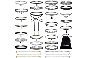 PAXCOO Black Choker Necklaces Set for Women