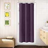 Waterproof Shower Curtain 92x182cm Purple with Metal Hooks view 2
