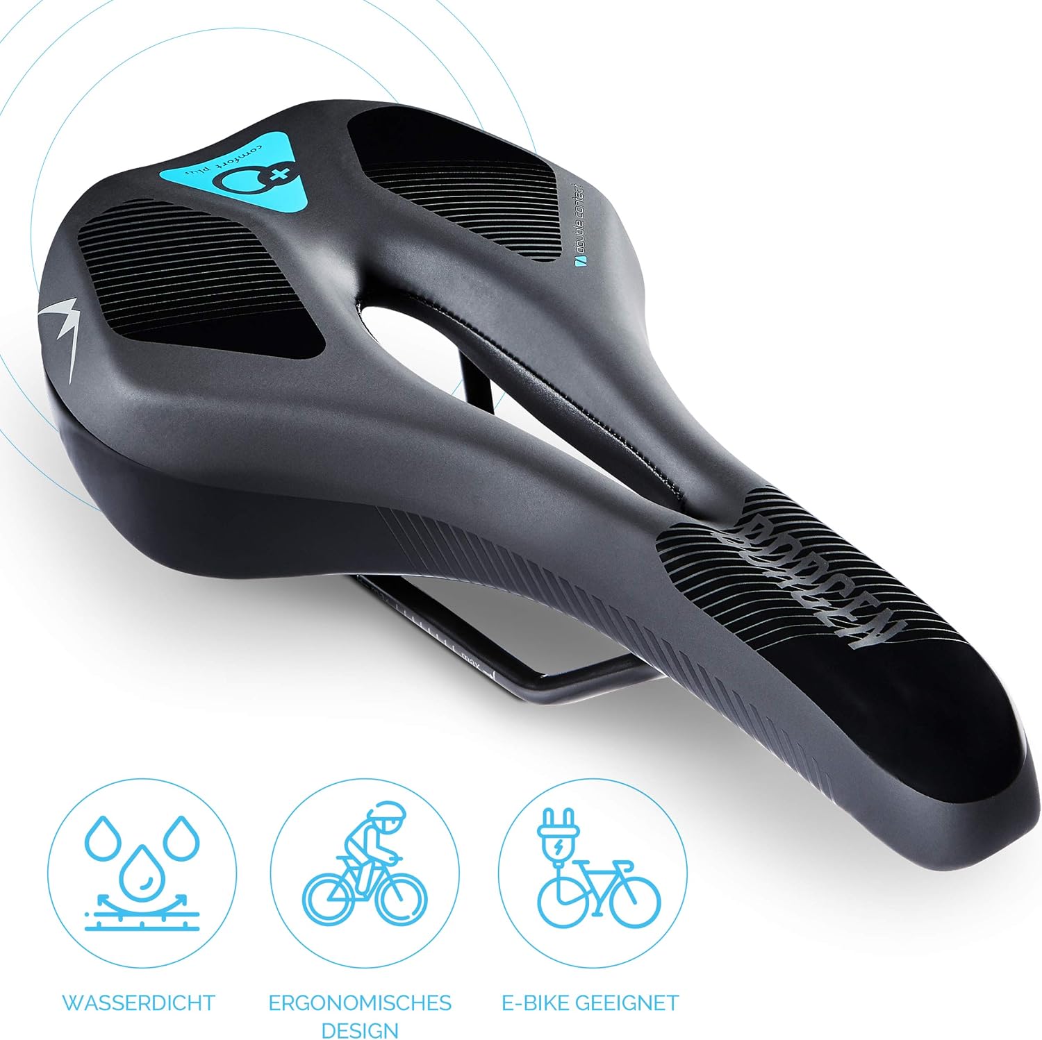 Borgen Bike Seat for Men and Women - Comfy Bike Seat Breathable and Soft - Bicycle Seat for Road Bike MTB and E-Bike
