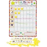 Kenson Kids Spanish English &ldquo;I Can Do It&rdquo; Reward and Responsibility Chart, 11 X 15.5-Inch, Daily Routine Incentive Star Chart- Visual Weekly Magnetic Chore, Behavior, and Organizational Star Chart