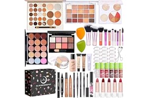 CHAFFUL All in One Makeup Kit for Women Full Kit, Make Up Gift Set, Makeup Essential Bundle Includes Foundation Eyeshadow Palette Concealer Lipstick Eyeliner Eyebrow Stencils Mascara Cosmetic Brush Set