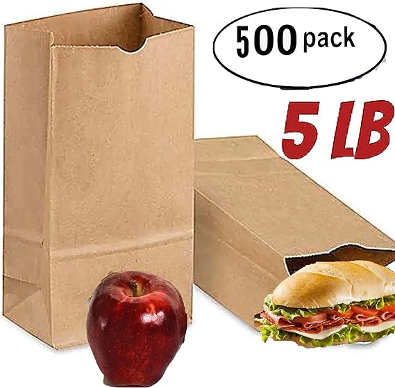 brown kraft paper bags 5 lb 500 brown paper lunch bags 5