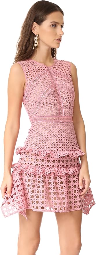 self portrait crosshatch midi dress