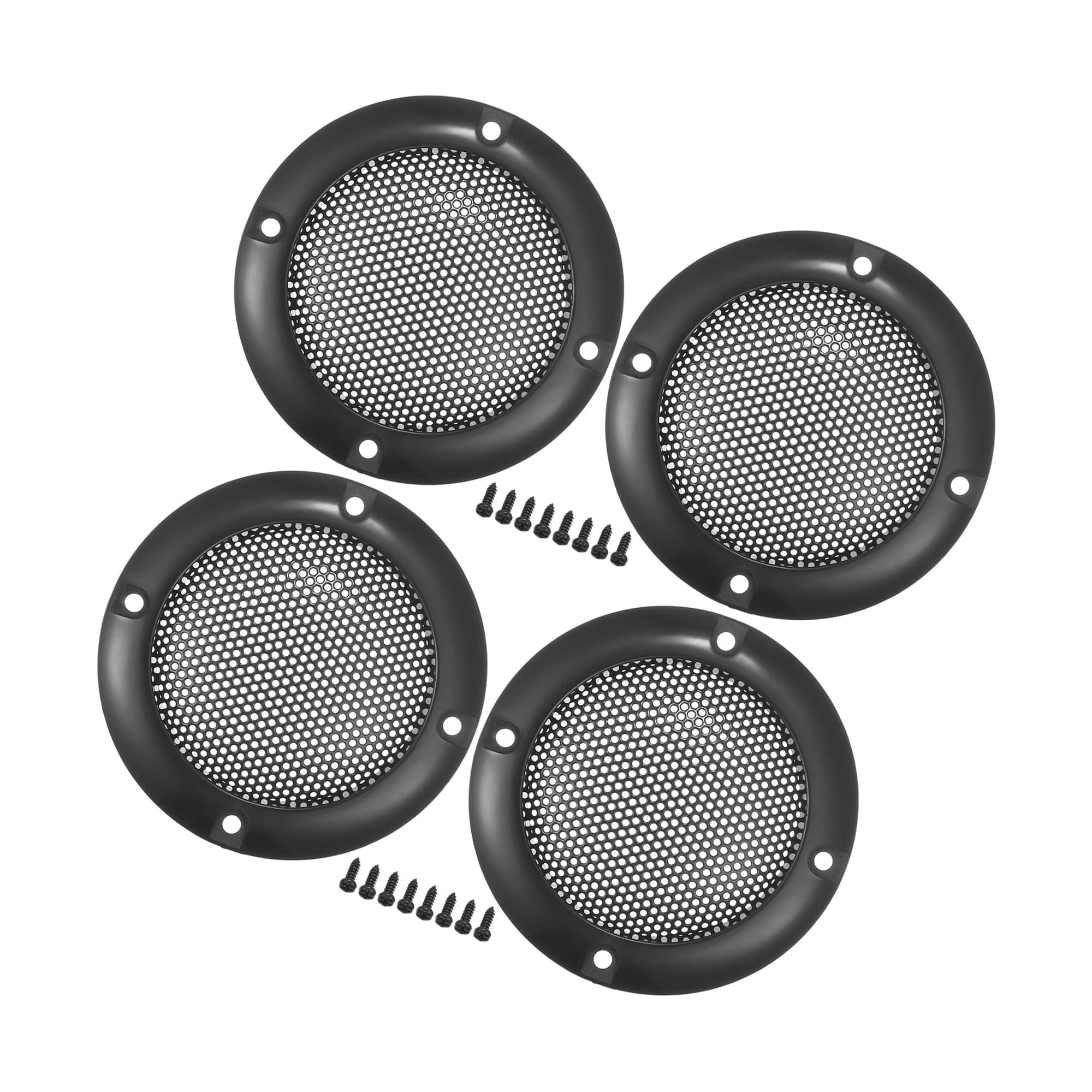 VekAuto 2" Car Speaker Grills Cover Mesh W/Screws Bright Black - 4 Pcs Auto Accessories