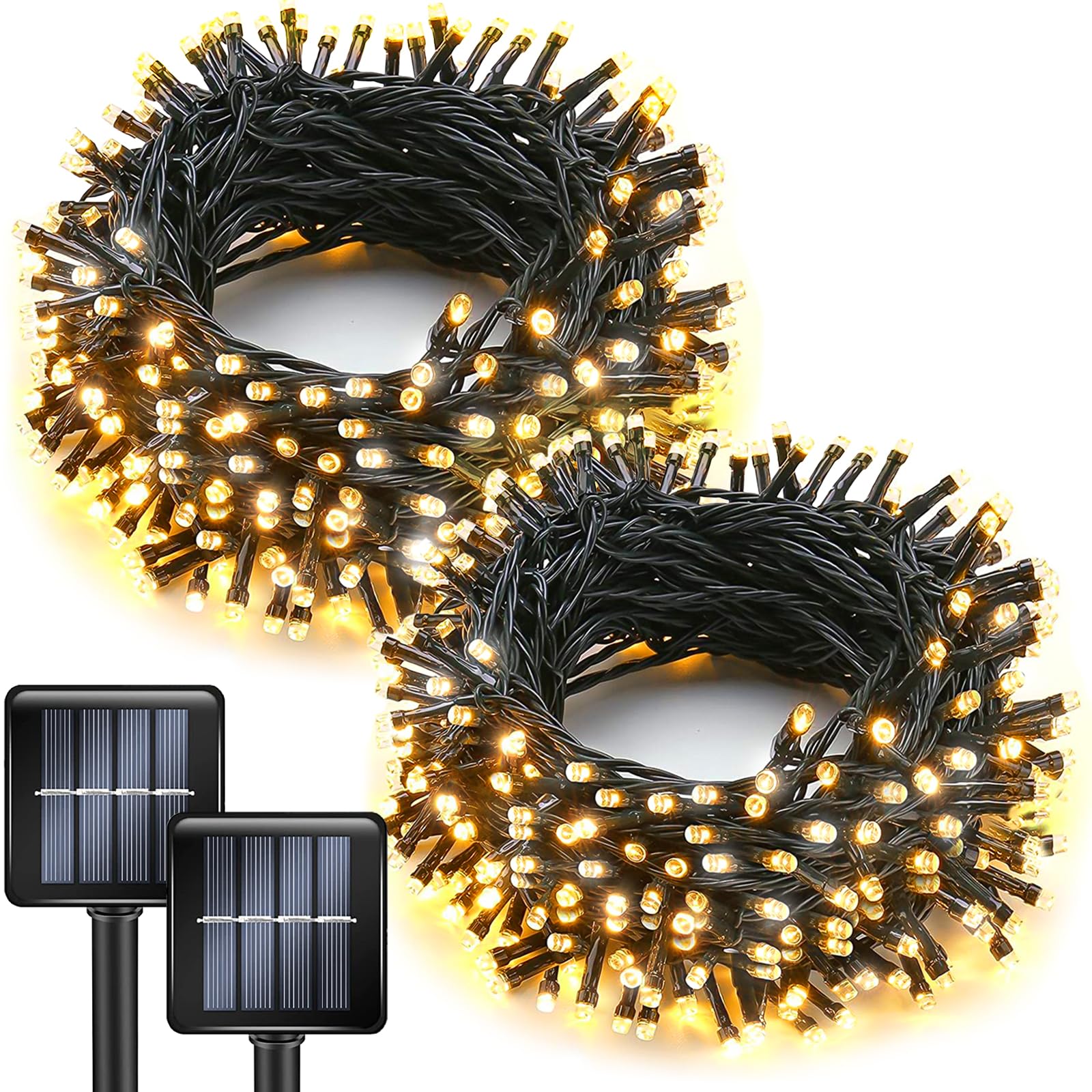 Photo 1 of Solar String Lights Outdoor Waterproof Ultra Bright Fairy Light 2pack 100L 8 Modes Garden Light Christmas Tree Decorations Outdoor Lights for Christmas,Thanksgiving Yard Party Wedding (Warm White?