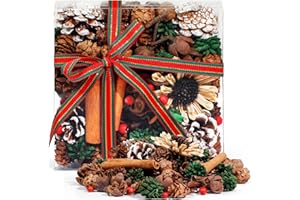 STRN Christmas Potpourri Bowl Filler, Christmas Wreath Scented Dried Flower Bags, Natural Plant Christmas Decoration, Mixed Scents Dried Flower Bowl Vase Filler for Winter Home