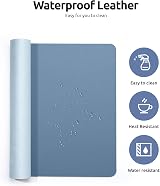 YSAGi Leather Desk Mat Large 60x35 cm Sea Blue Non-Slip Water Resistant view 4