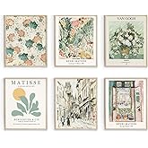 Habseligkeit Sage Green Master Wall Art Prints, Matisse Wall Art Exhibition Posters, Vintage Art Art Prints, Retro Room Decor for Aesthetic Bedroom(8x10inch, Unframed)