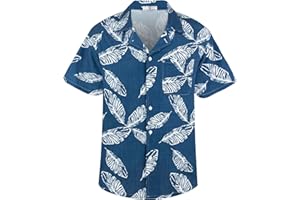 AINIKO Hawaiian Shirts for Men Summer Casual Button Down Floral Shirts Men's Short Sleeve Aloha Beach Shirt